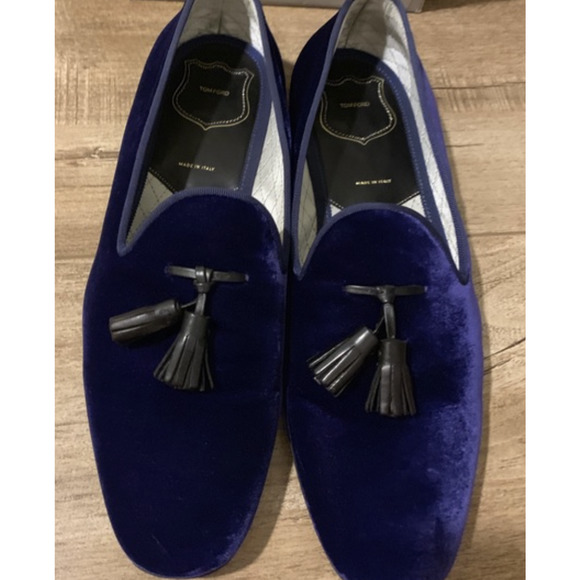 Tom Ford William Tassel Evening Loafer Velvet Purple size US 10.5 main image 5